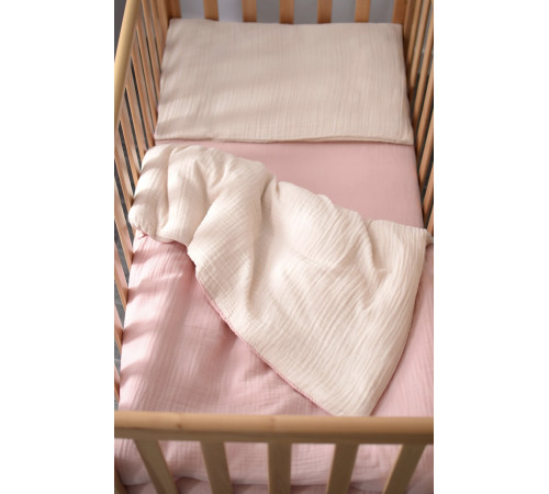 veres 153.7.01 lenjerie de pat "muslin pink-beige" (3 buc.)