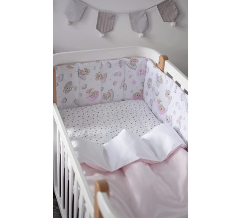 veres 222.01.1 lenjerie de pat "sleepy moon pink - 2" (6buc.)