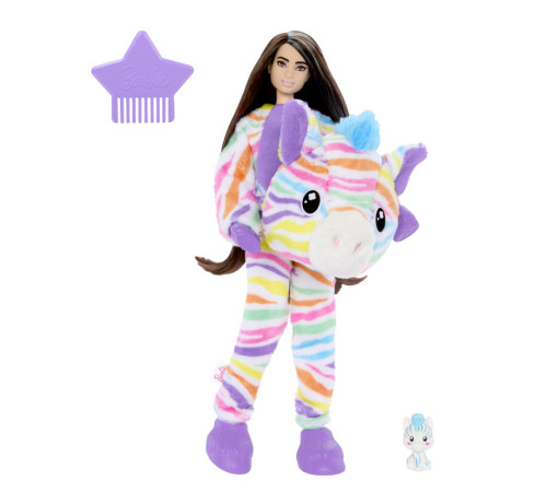 barbie hrk39 păpușă "cutie reveal: zebra" 