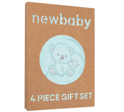 new baby 41164 set de 4 piese pentru nou-născuți "bear" m.50 (0 luni+) albastru