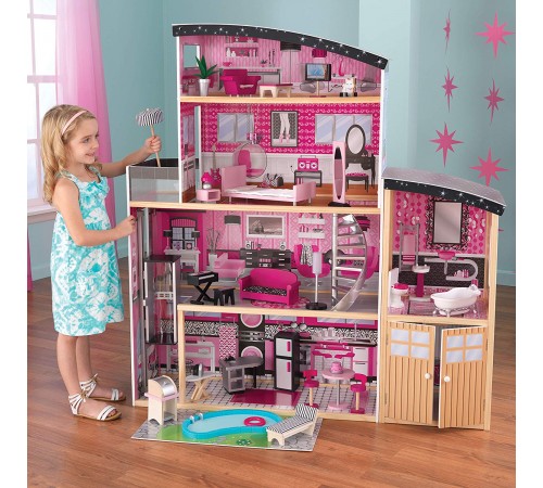 kidkraft 65826 casă pentru păpuși sparkle mansion dollhouse