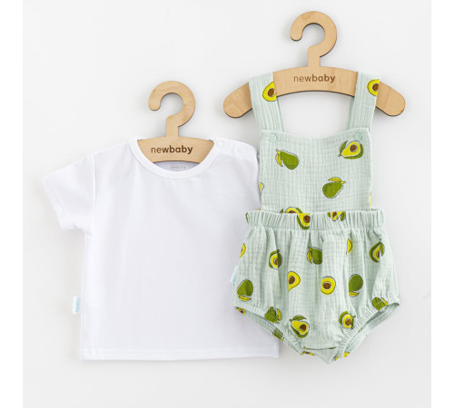 new baby 55377 set pantaloni scurti si tricou "avocado" m.80 (9-12 luni)