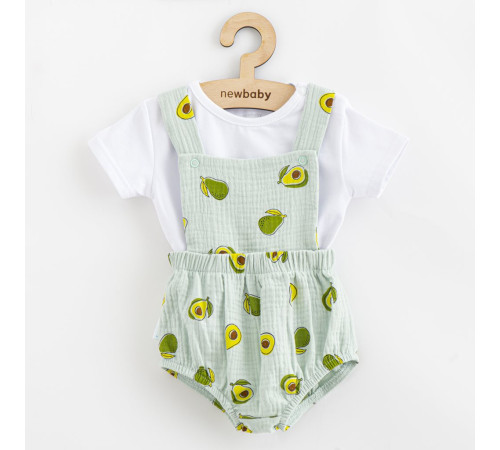 new baby 55377 set pantaloni scurti si tricou "avocado" m.80 (9-12 luni)