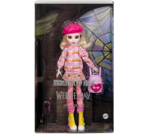 monster high wednesday hxj05 Коллекционная кукла "Энид Синклер" в розовом 