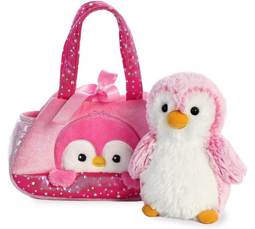 aurora fancy pals 170595f pinguin de pluș într-o pungă (20 cm.)