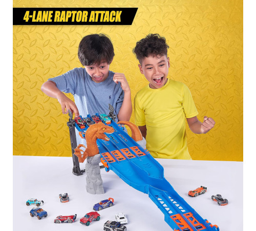 zuru metal machines 6740 set de joc "4 lane raptor attack"