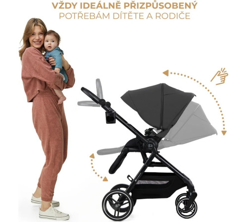 kinderkraft cărucior 2-in-1 yoxi gri