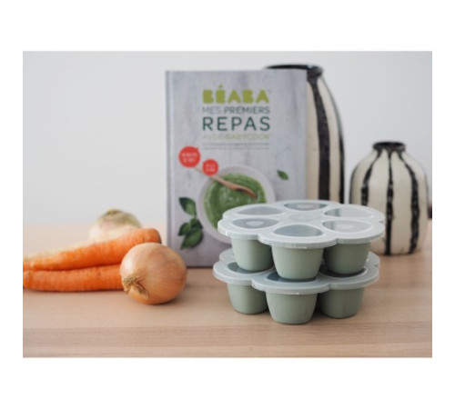 beaba 5695 ecipient ermetic silicon (6x90 ml) sage green