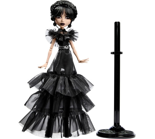 monster high wednesday hxj03 păpușă de colecție "wednesday addams" într-o rochie gotică