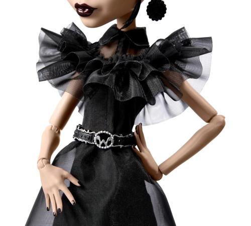 monster high wednesday hxj03 păpușă de colecție "wednesday addams" într-o rochie gotică