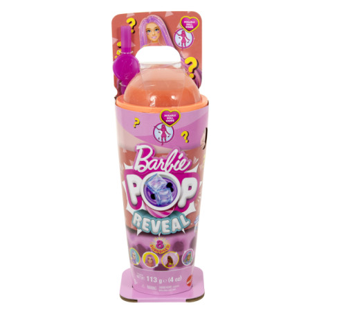 barbie htj22 păpușă "pop reveal: bubble-ti mochi mango"