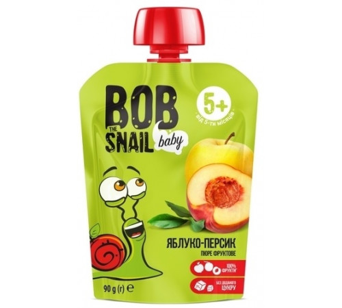 Детское питание в Молдове bob snail Пюре Яблоко-Персик (5 м+) 90 гр.