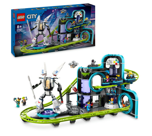 lego city 60421 Конструктор "Парк американских горок, Мир роботов" (986 дет.)