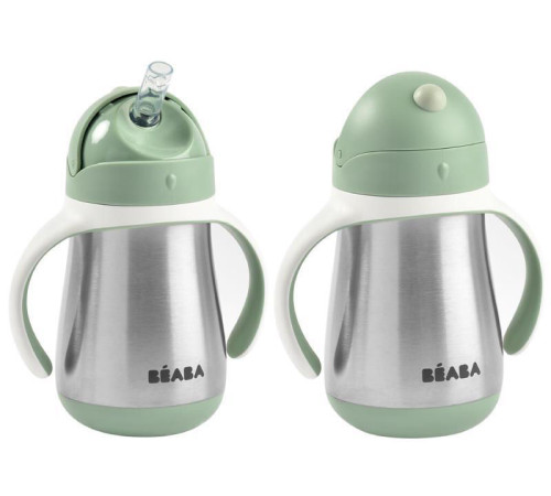 beaba 5556 cana inox cu pai 250 ml. (8 m.+) verde