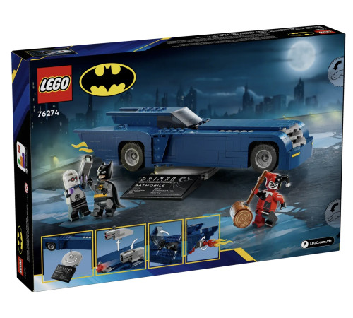 lego super heroes 76274 constructor "batman cu batmobilul vs harley quinn și mr. freeze" (435 el.)