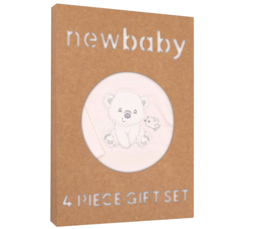 new baby 41163 set de 4 piese pentru nou-născuți "bear" m.50 (0 luni+) bej