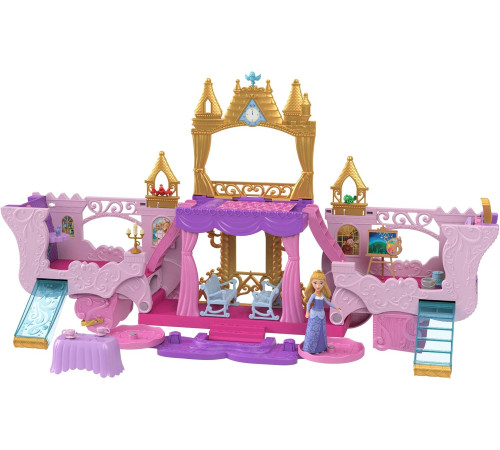 disney princess hwx17 set de joc  2 în 1 "castl cu păpușă mini"