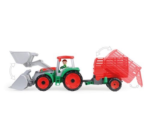 lena 04428 jucărie "tractor cu remorcă" (55 cm.)