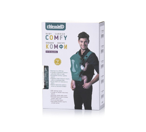 chipolino Рюкзак-переноска "comfy" kencm0222bb чёрный/голубой