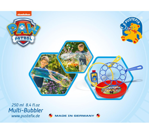 pustefix 420815580 bule de sapun "paw patrol multi-bubbler"