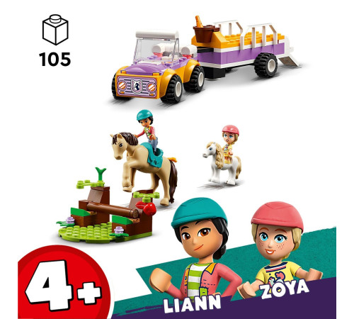 lego friends 42634 constructor "remorca cu cal si ponei" (105 el.)