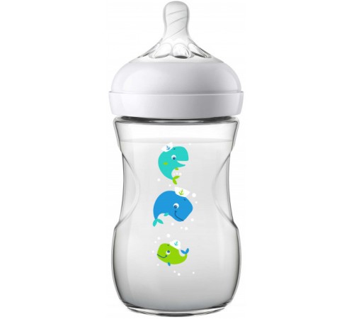 avent scf070/23 Бутылочка natural 2.0 "Кит" 260 мл. (1 м.+) 1 шт.