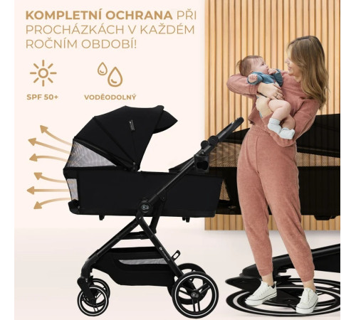 kinderkraft cărucior 2-in-1 yoxi negru