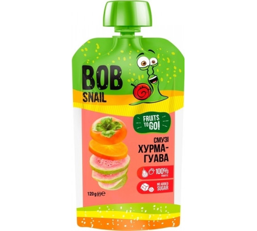 Детское питание в Молдове bob snail Пюре "Смузи Хурма-Гуава" 120 гр.