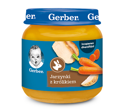  gerber piure de legume cu iepure (5 luni+) 125 gr.