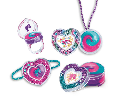 cra-z-art 34068int Набор косметики "barbie sparkling sweet heart lip gloss lockets"