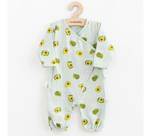 Детская одежда в Молдове new baby 55398 Муслиновый комбинезон "avocado" р.74 (6-9 м)
