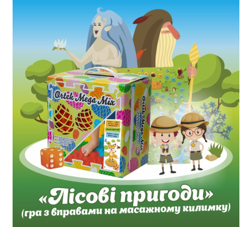 ortek 10504 covoraș ortopedic pentru masaj puzzle "mix" (16 el.) cu jocul de masă "forest adventures"