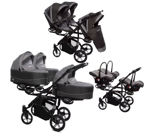 babyactive Коляска для тройни 2в1 trippy silver