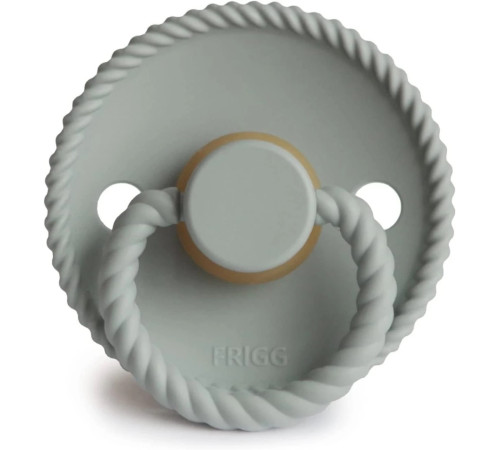 frigg suzeta rotunda din silicon "rope" (0-6 luni) sage