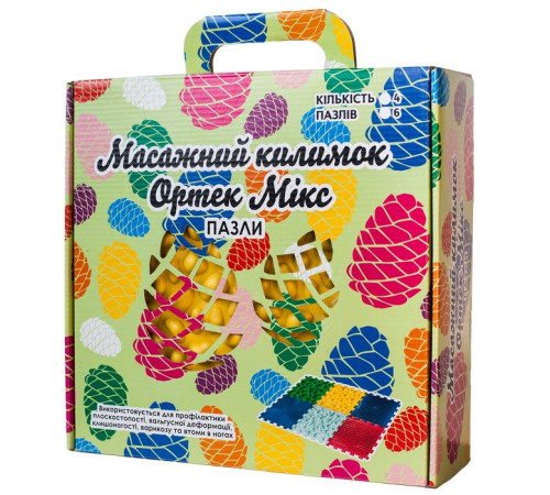 ortek 09224 covoraș ortopedic pentru masaj puzzle "mix" (8 el.)