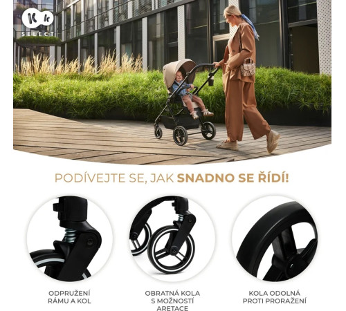 kinderkraft cărucior 2-in-1 yoxi negru