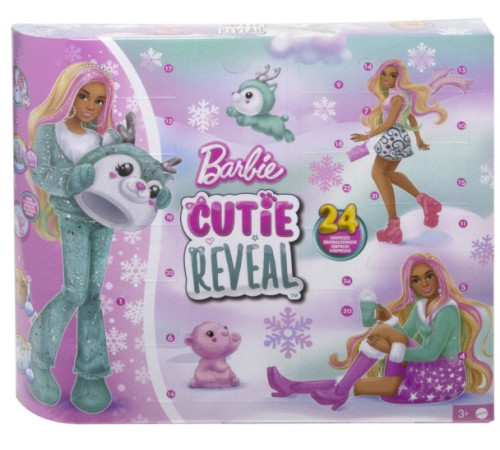  barbie hjx76 calendarul de advent "cutie reveal: crăciun"