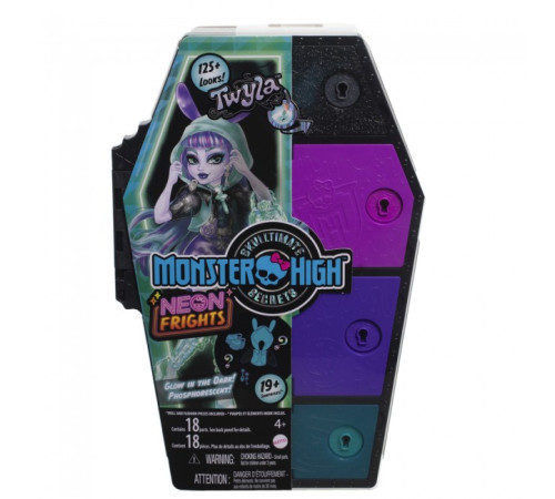 monster high hnf82 setul surpriză "secretele teribile ale lui twyla" din seria "neon and peerless"