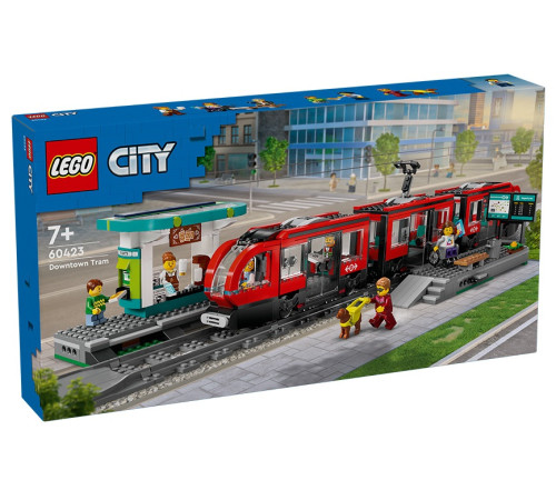  lego city 60423 constructor "statie si tramvai in centrul orasului" (811el.)