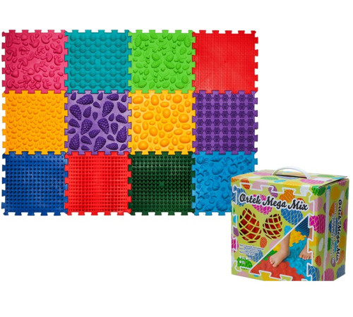 ortek 11024 covoraș ortopedic pentru masaj puzzle "mega mix" (12 el.)