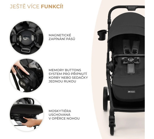 kinderkraft cărucior 2-in-1 yoxi gri