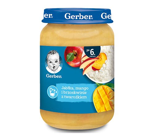  gerber Пюре яблоко-манго-персик-творог (6 м+) 190 гр.