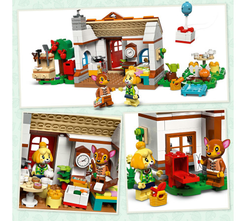 lego animal crossing 77049 constructor "vizita la domiciliu a isabellei" (389 el.)