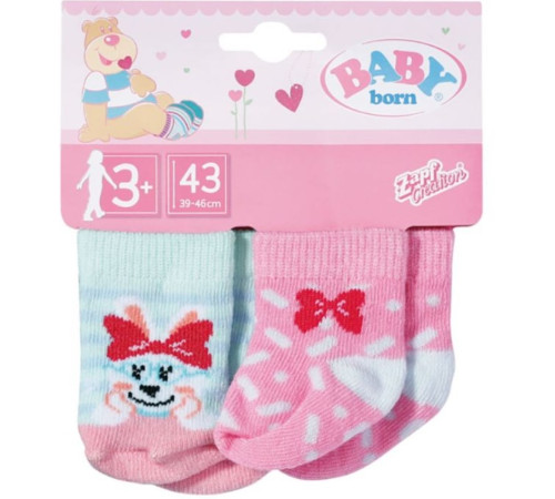 zapf creation 828304 Носочки для куклы baby born - 2 пары (43 см.) в асс.