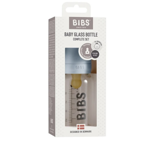 bibs biberon din sticlă (110 ml) baby blue