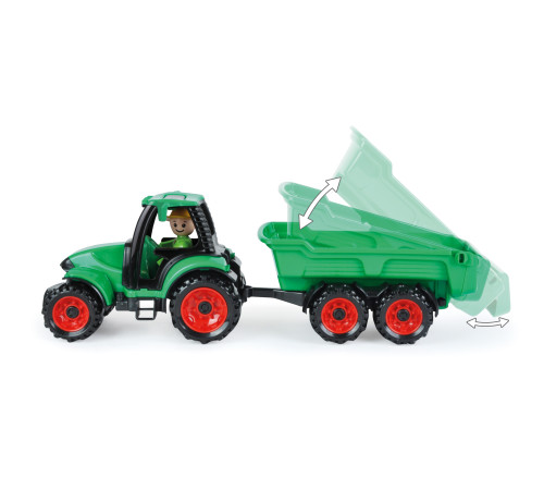 lena 01625 jucărie "tractor cu remorcă" (36 cm).