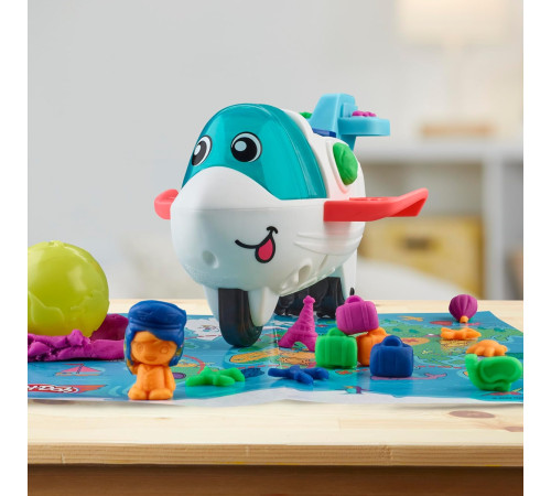 play-doh f8804 set de plastilină "airplane explorer" (4 culori)