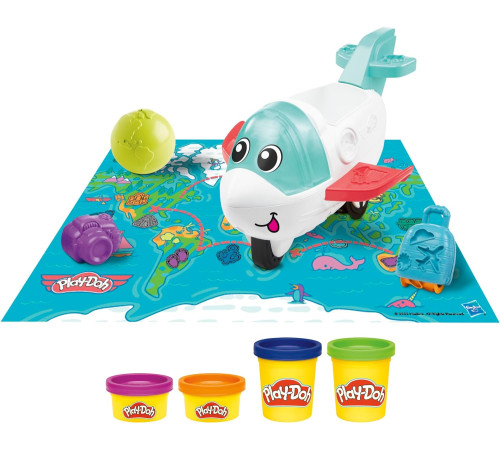 play-doh f8804 set de plastilină "airplane explorer" (4 culori)