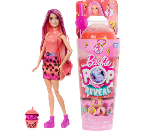 barbie htj22 păpușă "pop reveal: bubble-ti mochi mango"