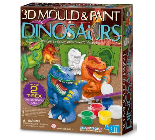  4m 00-04777 set pentru crearea figurilor 3d din ipsos "dinozauri"